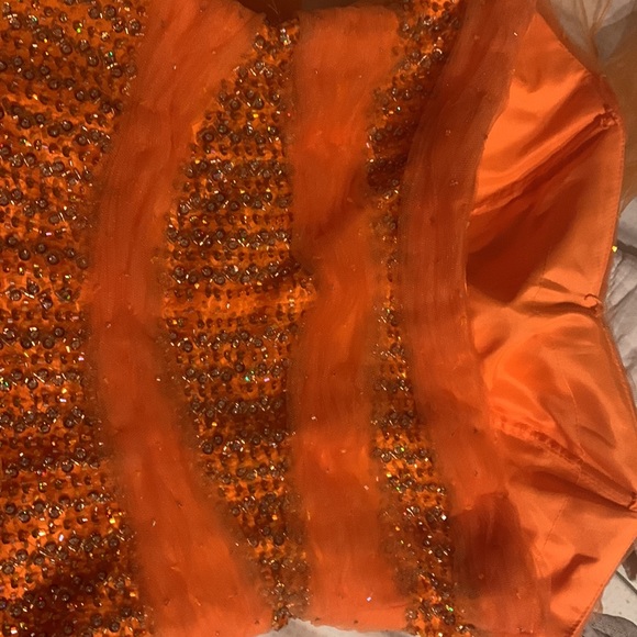 Tea Length prom Formal with sequence and a small wrap and strapless - Picture 6 of 6